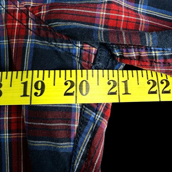 Abercrombie & Fitch Muscle Plaid Button Up Shirt Men's Medium M Red Blue - Picture 14 of 16